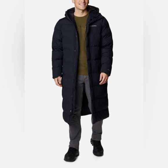 NWT Columbia Hunters Drive Navy Blue  long Hooded Puffer Coat - Picture 1 of 16